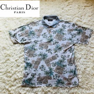 クリスチャンディオール(Christian Dior)のクリスチャンディオール　DIOR ポロシャツ　ボタニカル 総柄 フリーサイズ(ポロシャツ)