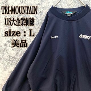 ヴィンテージ(VINTAGE)のP25【美品】US古着トライマウンテン人材派遣企業コラボ刺繍中肉ピステジャケット(ナイロンジャケット)