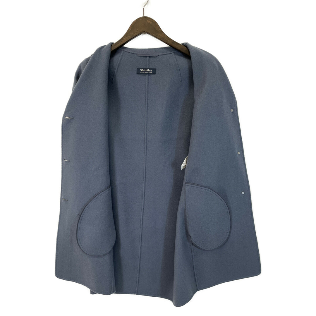 エスマックスマーラ ﾌﾞﾙｰｸﾞﾚｰ ｸﾁｰﾄｱﾏｰﾉ ﾁｪｽﾀｰｺｰﾄ 40 レディースのジャケット/アウター(その他)の商品写真