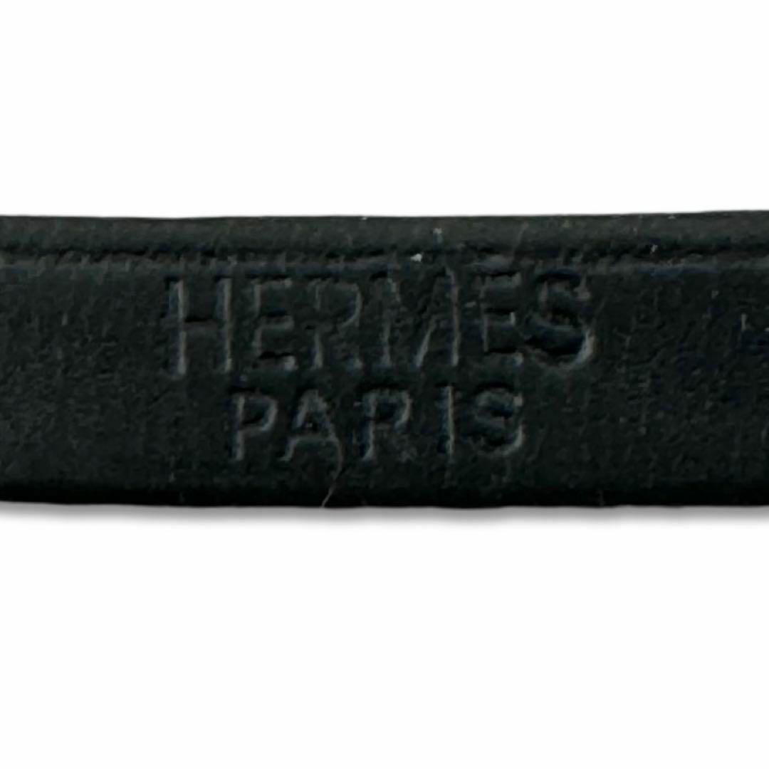 Hermes(エルメス)のエルメス アピ3 レザー シルバー ロング ブレスレット チョーカー ブラック レディースのアクセサリー(ブレスレット/バングル)の商品写真