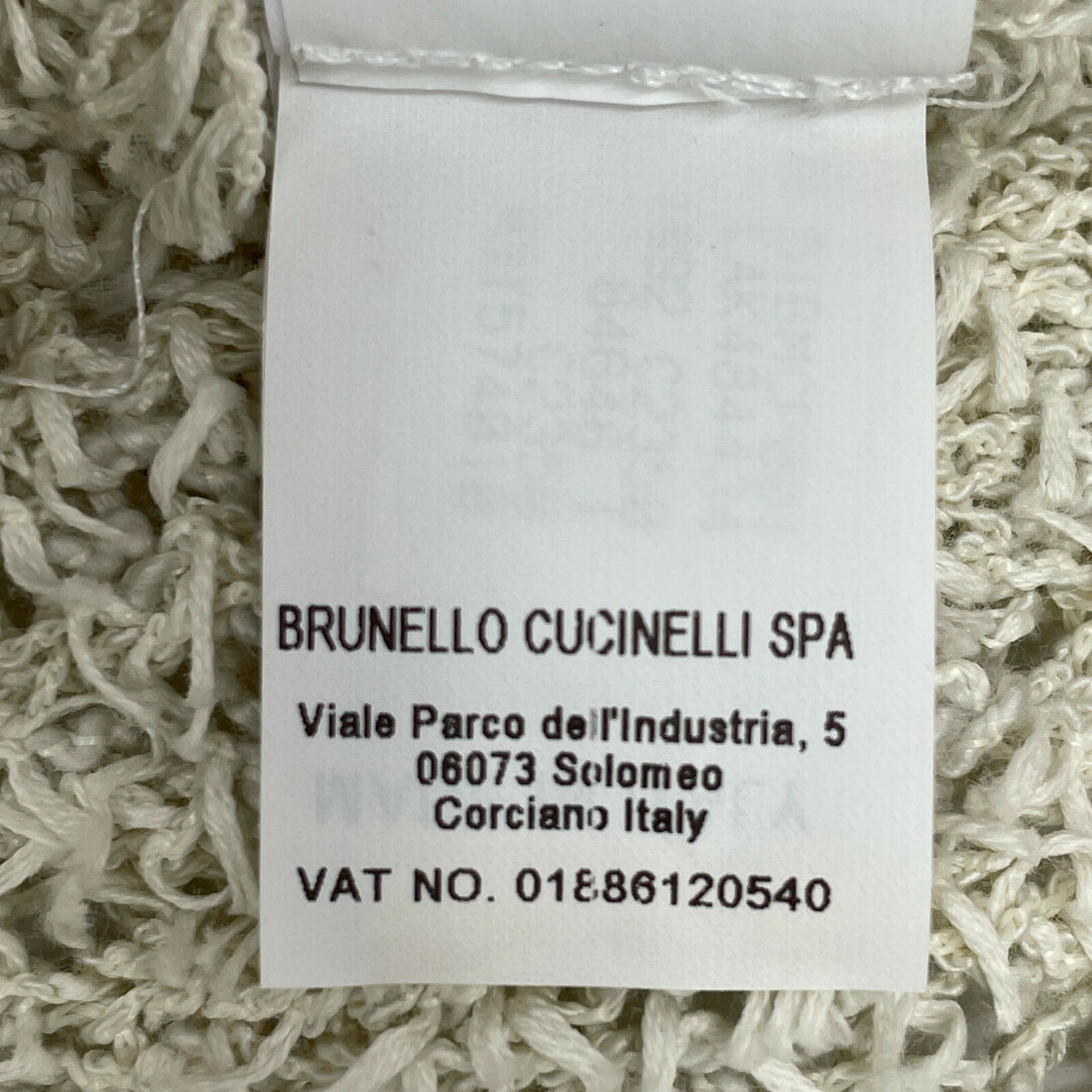 BRUNELLO CUCINELLI(ブルネロクチネリ)のブルネロクチネリ ホワイト コットン クルーネック ノースリーブ ニット S レディースのレッグウェア(タイツ/ストッキング)の商品写真