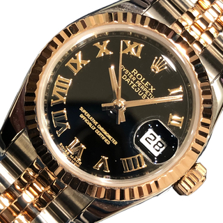 ROLEX - 　ロレックス ROLEX デイトジャスト26 179171 ブラウン SS/PG レディース 腕時計