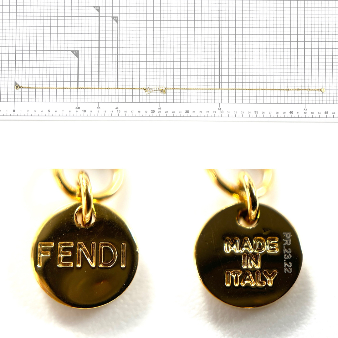 FENDI(フェンディ)のフェンディ 8AH740 ファースト ペンダント ネックレス クリスタル ブラス レディースのアクセサリー(ネックレス)の商品写真