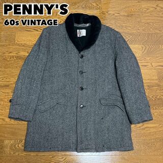 60s PENNEY'S ペニーズ ツイードジャケット コート ヘリンボーン(チェスターコート)