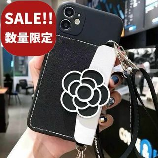 SALE‼️iPhone13 ケース カメリア レザー カード入れ