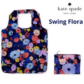 【新品】kate spade ケイトスペード エコバッグ 紺色 花柄