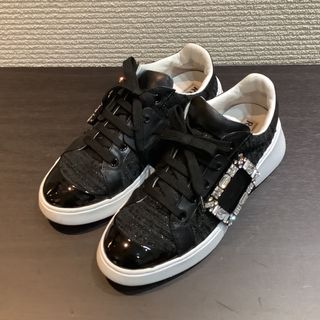 ロジェヴィヴィエ ROGER VIVIER ビジュー 厚底 スニーカー 黒 38