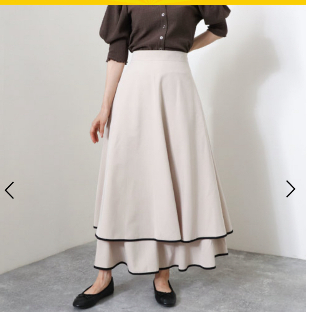 archives(アルシーヴ)のアルシーヴ　パイピングティアードスカート レディースのスカート(ロングスカート)の商品写真