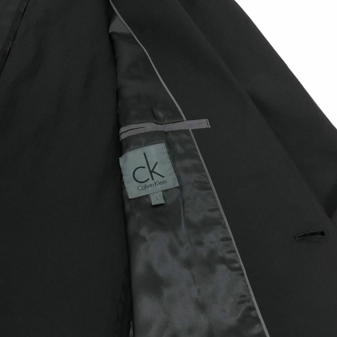 Calvin Klein(カルバンクライン)のCalvin Klein カルバンクライン シャイニーブラックコットンジャケット メンズのジャケット/アウター(テーラードジャケット)の商品写真