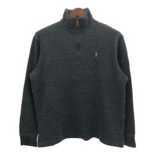 ポロラルフローレン(POLO RALPH LAUREN)のPolo by Ralph Lauren ポロ ラルフローレン ハーフジップ ドライバーズニット セーター ワンポイント グレー (メンズ L) 中古 古着 Q7144(ニット/セーター)