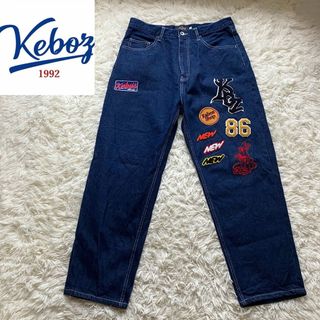 フリークスストア(FREAK'S STORE)のKeboz ケボズ freak's store コラボ デニムパンツ 刺繍ロゴ(デニム/ジーンズ)