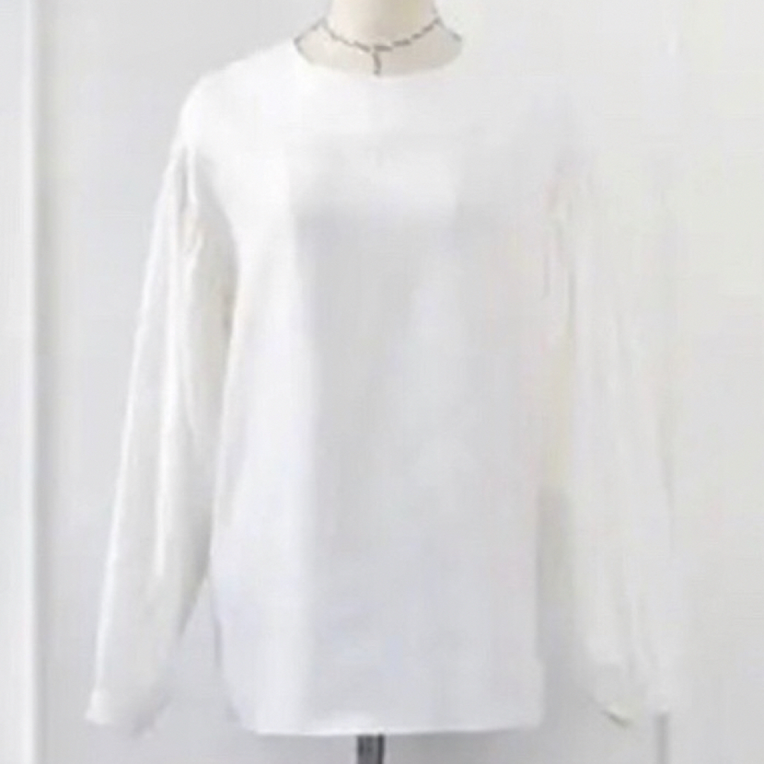 ボリューム袖 シャツ レディース M ホワイト レディースのトップス(シャツ/ブラウス(長袖/七分))の商品写真