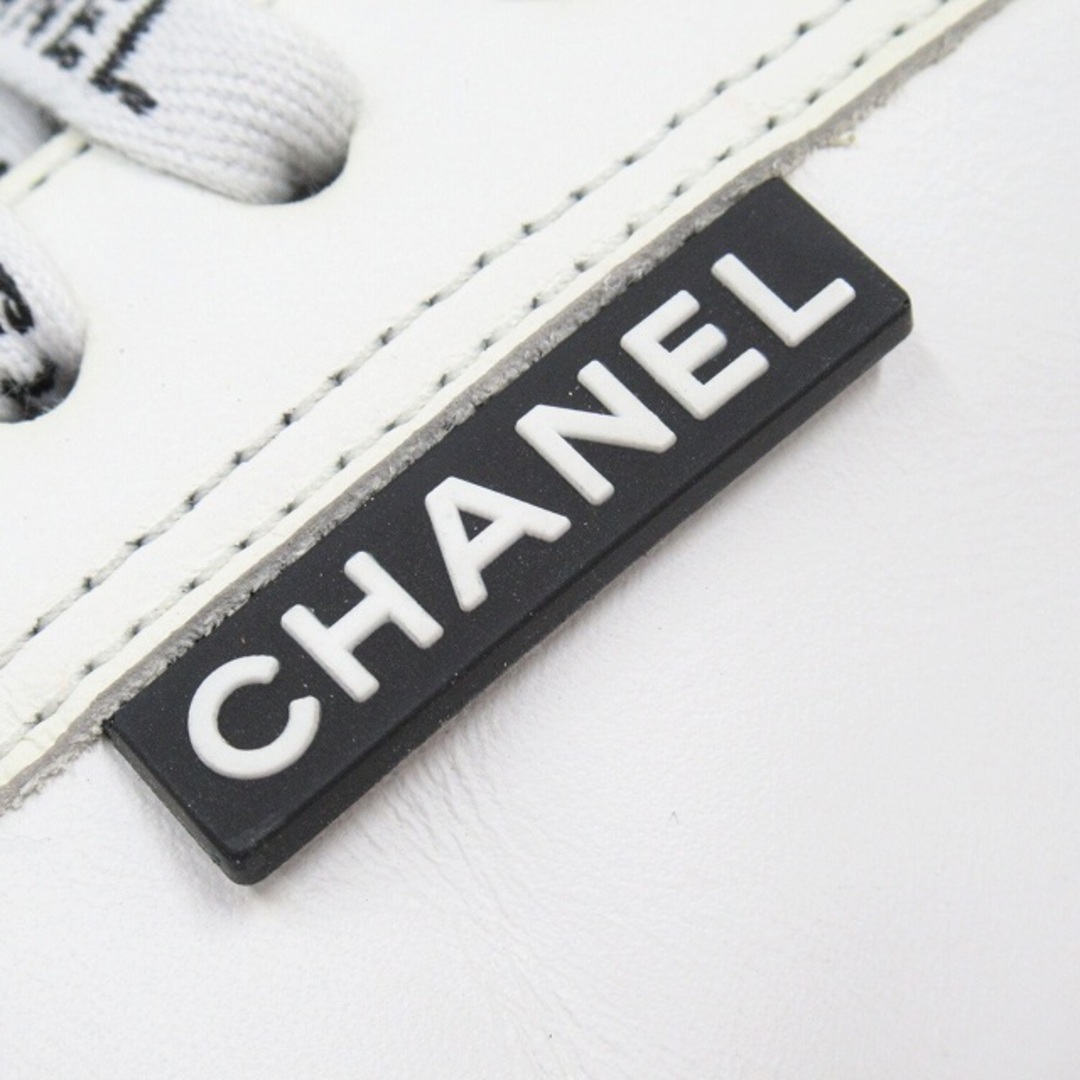 CHANEL(シャネル)の美品 シャネル CHANEL レザー スニーカー シューズ 靴 ローカット 37 レディースの靴/シューズ(スニーカー)の商品写真