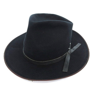 ヴィンテージ ドブス フェドラー ハット 帽子 ニューヨーク 紐付き 黒(その他)