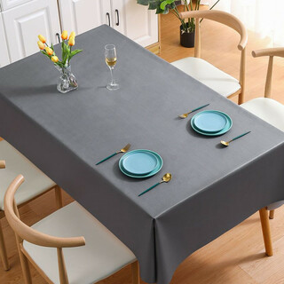 テーブルクロス グレー PVC 食卓カバー 撥水 耐熱 北欧 防水 高級感(テーブル用品)