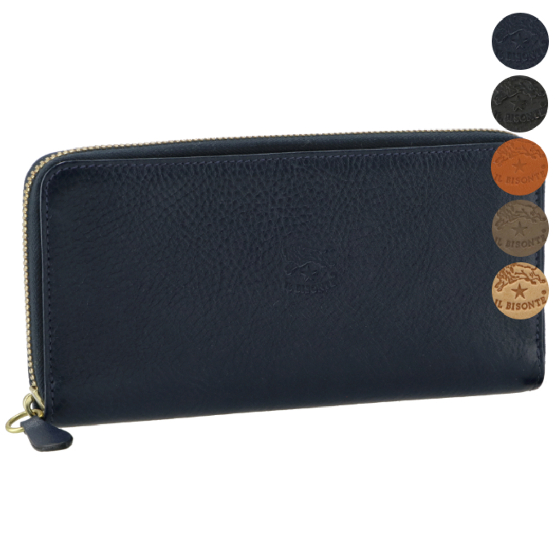 IL BISONTE(イルビゾンテ)のイルビゾンテ/IL BISONTE 財布 メンズ ZIP AROUND WALLET AMETISTA IN VACCHETTA VEGETALE SG SG ラウンドファスナー長財布 SZW046-PV0005 メンズのファッション小物(長財布)の商品写真