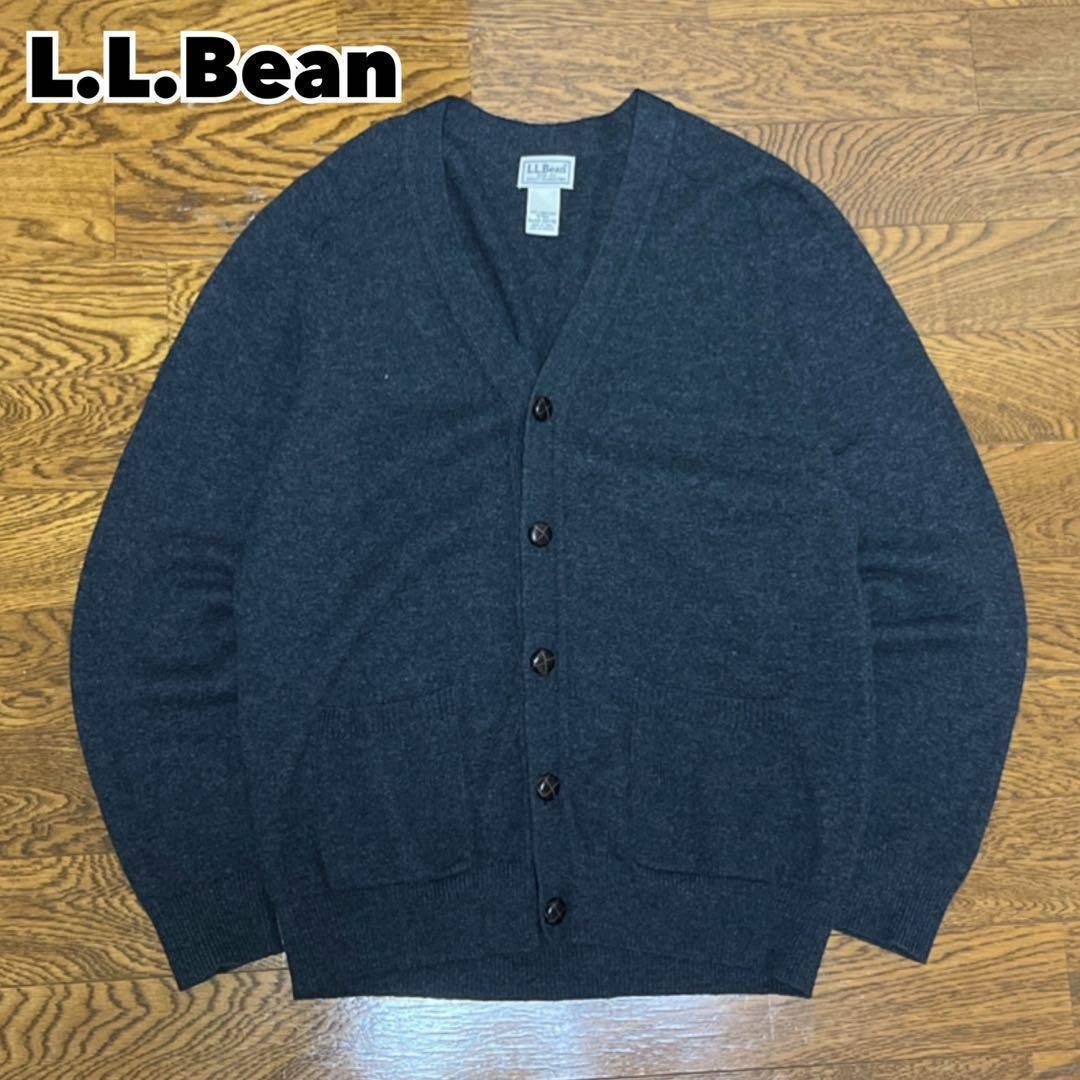 L.L.Bean(エルエルビーン)のL.L.Bean エルエルビーン カーディガン ウールニット グレー M メンズのトップス(カーディガン)の商品写真