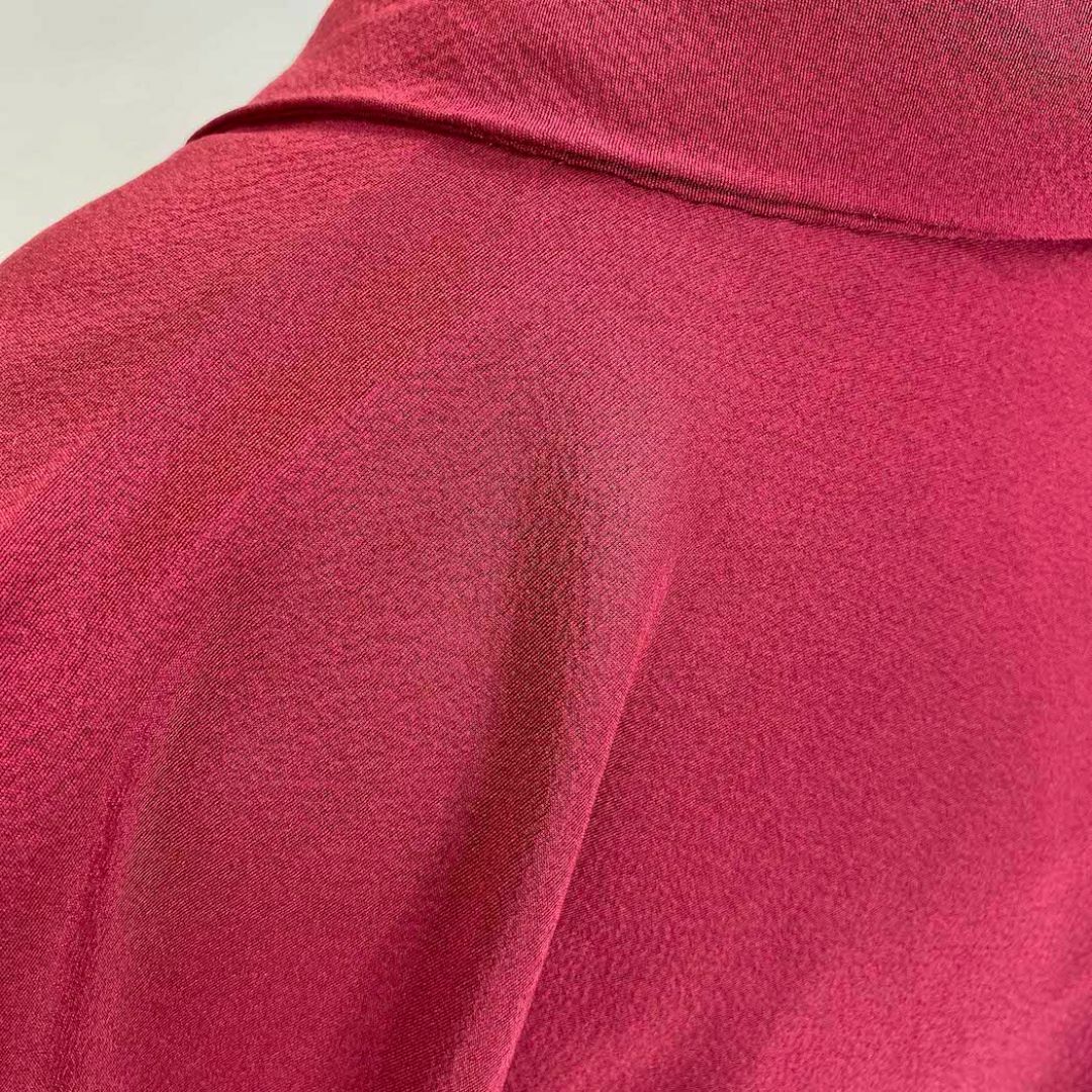 振袖 正絹 赤 エンジ 黒 花柄 裄68㎝ 成人式 中古 c-46 レディースの水着/浴衣(着物)の商品写真