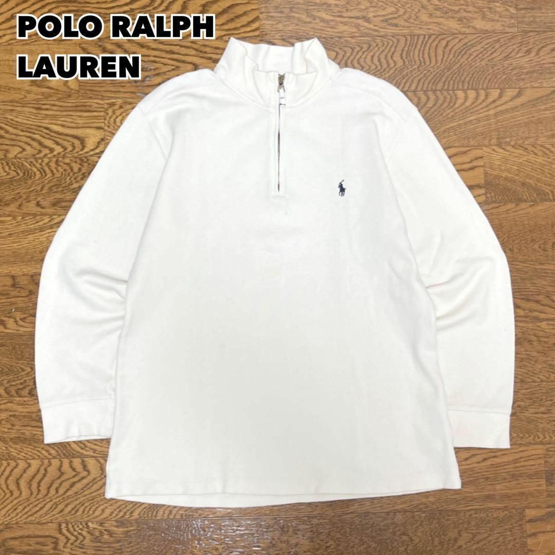 POLO RALPH LAUREN(ポロラルフローレン)の90s POLO RALPH LAUREN ハーフジップセーター コットンニット メンズのトップス(ニット/セーター)の商品写真