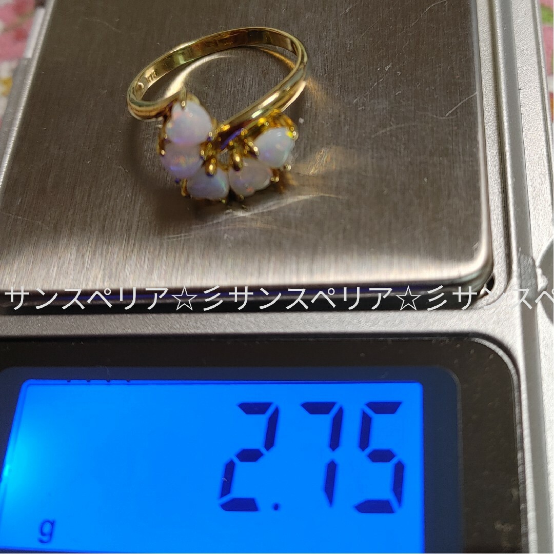 K18 ハートがいっぱいのオパールリング レディースのアクセサリー(リング(指輪))の商品写真