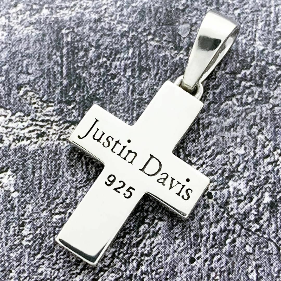 Justin Davis(ジャスティンデイビス)の定価4.7万★Justin Davis オニキス装飾クロスネックレス メンズのアクセサリー(ネックレス)の商品写真