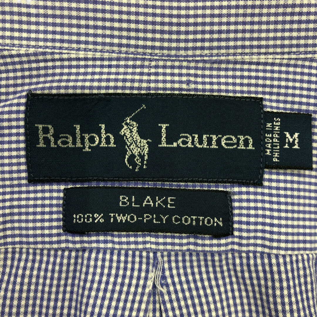 POLO RALPH LAUREN(ポロラルフローレン)のPolo by Ralph Lauren ポロ ラルフローレン BLAKE ボタンダウン 長袖シャツ チェック ブルー (メンズ M) 中古 古着 Q7155 メンズのトップス(シャツ)の商品写真