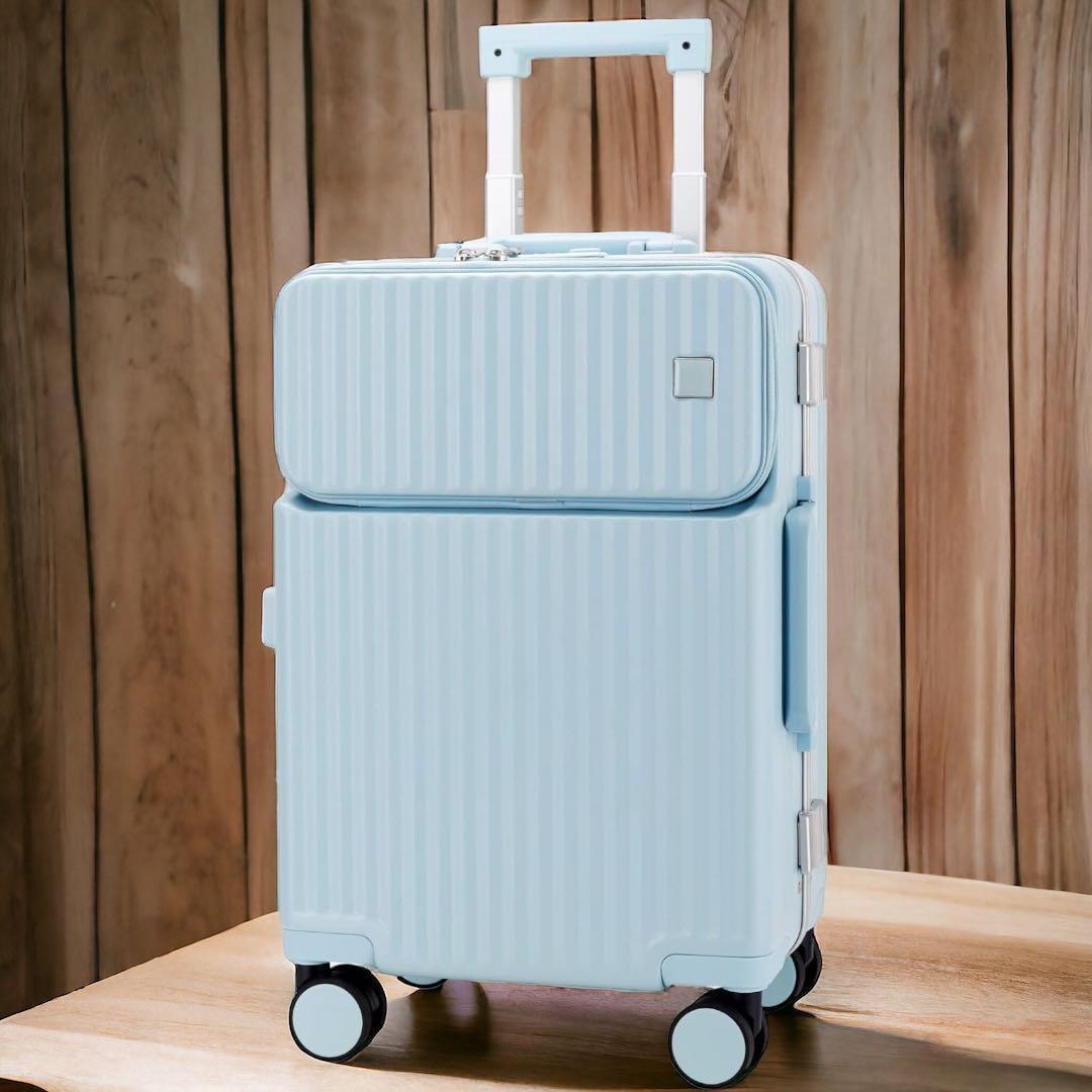 スーツケース 機内持込 キャリーケース キャリーバッグ 軽量 静音 水色 レディースのバッグ(スーツケース/キャリーバッグ)の商品写真