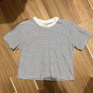 ユニクロ(UNIQLO)のユニクロ/スラブジャージーボーダークロップドT（半袖）(Tシャツ(半袖/袖なし))