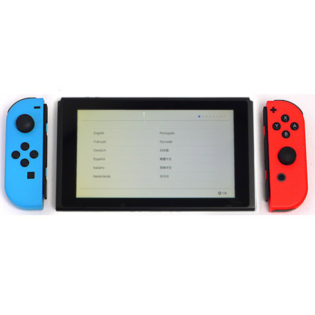 Nintendo Switch(ニンテンドースイッチ)の任天堂　Nintendo Switch バッテリー拡張モデル　HAD-S-KABAA　ネオンブルー・ネオンレッド　本体・液晶画面いたみ 元箱あり エンタメ/ホビーのゲームソフト/ゲーム機本体(家庭用ゲーム機本体)の商品写真