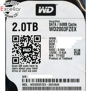 ウェスタンデジタル(Western Digital)のWestern Digital製HDD　WD2003FZEX　2TB SATA600 7200(PC周辺機器)