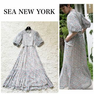 シーニューヨーク(Sea New York)の新品タグ付き✨　シーニューヨーク　イエナ別注　フラワープリントマキシワンピース(ロングワンピース/マキシワンピース)