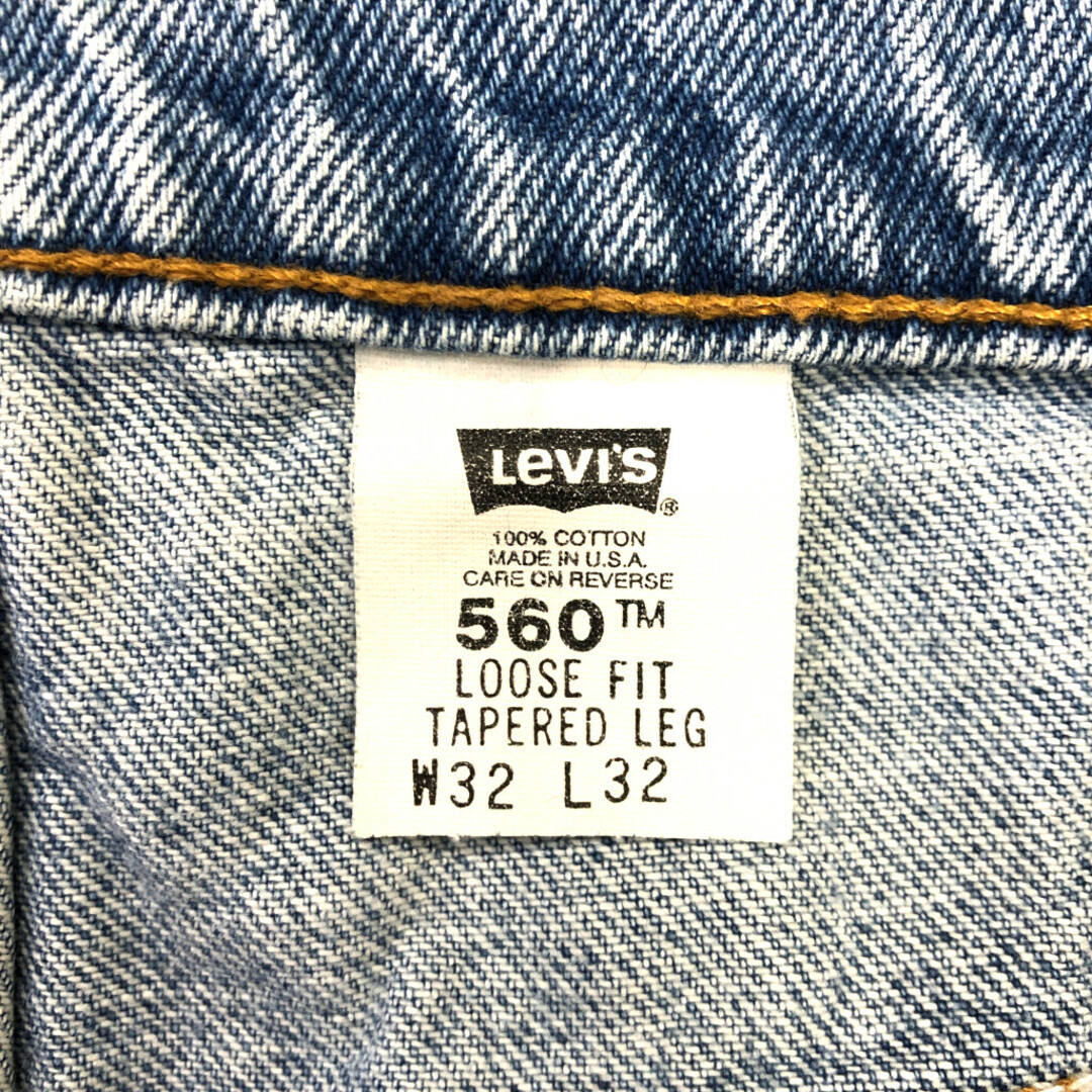Levi's(リーバイス)の90年代 USA製 Levi's リーバイス 560 テーパード デニムパンツ ライトブルー (メンズ W32 L32) 中古 古着 Q7157 メンズのパンツ(デニム/ジーンズ)の商品写真