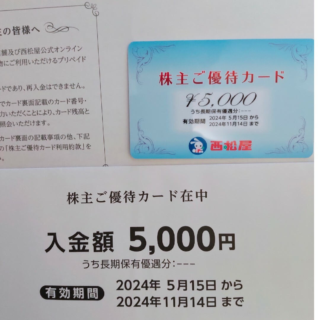 西松屋　株主優待カード チケットの優待券/割引券(その他)の商品写真