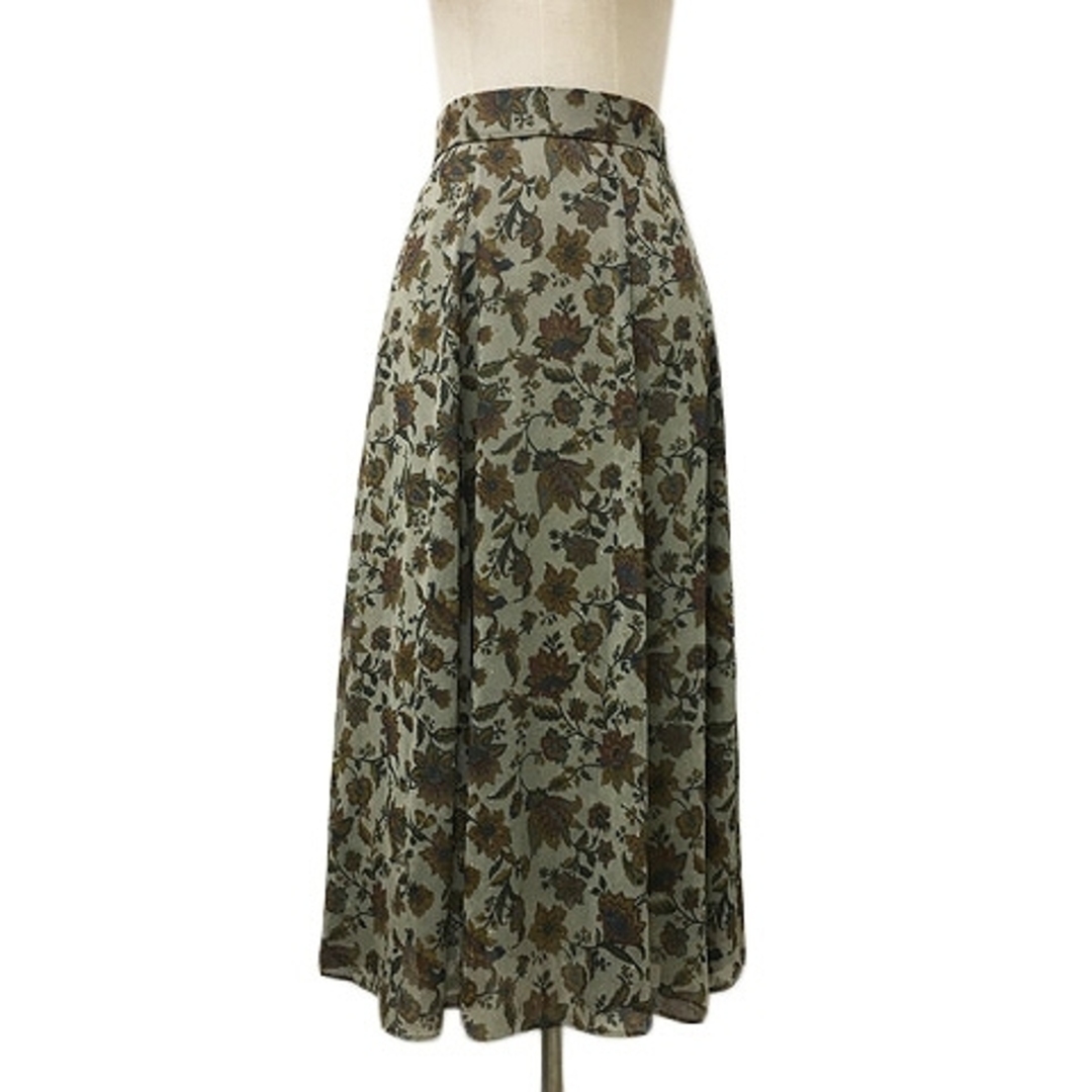 AG by aquagirl(エージーバイアクアガール)のエージーバイアクアガール スカート フレア ロング 花柄 総柄 M 緑 レディースのスカート(ロングスカート)の商品写真