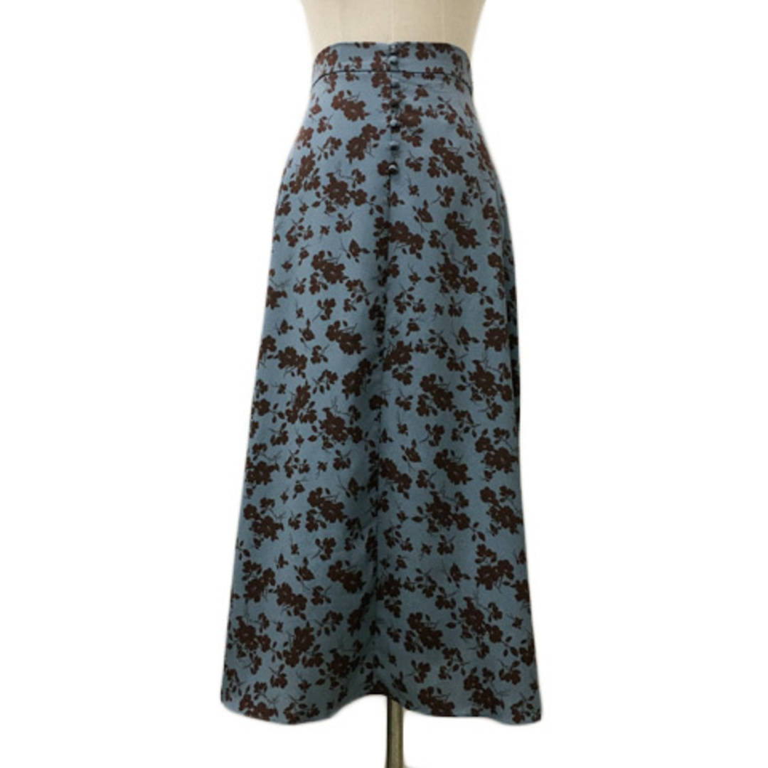 LOWRYS FARM(ローリーズファーム)のローリーズファーム スカート フレア ロング 花柄 ウエストゴム F 水色 茶 レディースのスカート(ロングスカート)の商品写真
