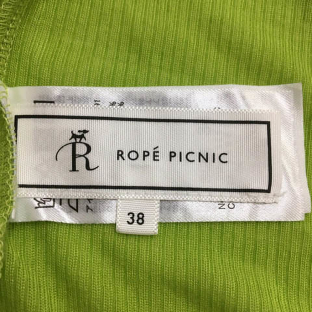 Rope' Picnic(ロペピクニック)のロペピクニック カットソー プルオーバー リブ 無地 薄手 長袖 38 黄緑 レディースのトップス(カットソー(長袖/七分))の商品写真