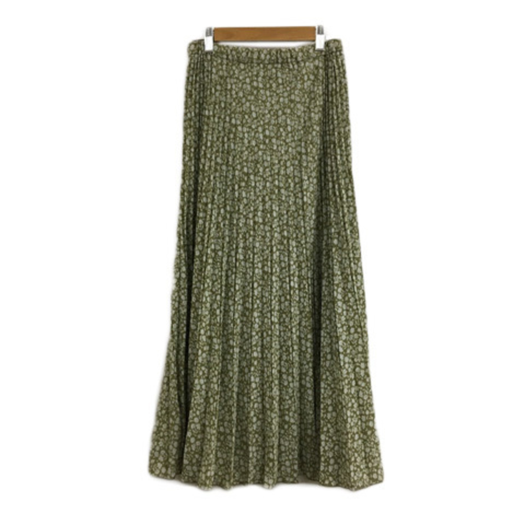 LOWRYS FARM(ローリーズファーム)のローリーズファーム スカート プリーツ ロング 総柄 ウエストゴム F 緑 レディースのスカート(ロングスカート)の商品写真