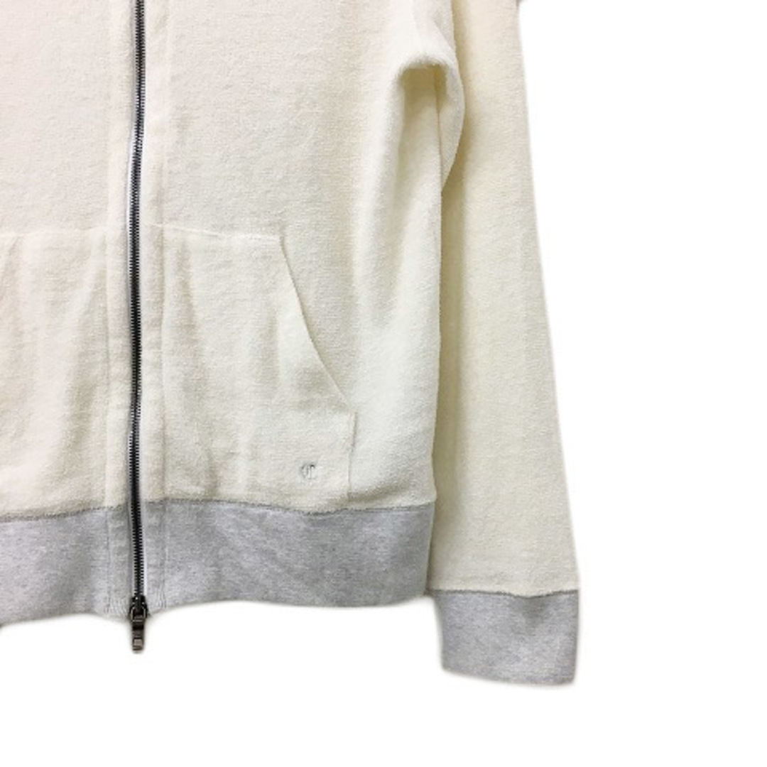 エポカ ウォモ パーカー ダブルジップ パイル地 刺繍 リネン混 長袖 白 メンズのトップス(パーカー)の商品写真