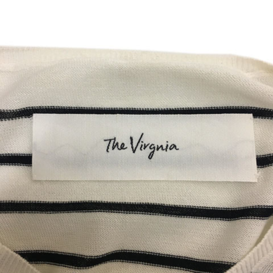 The Virgnia(ザヴァージニア)のザヴァージニア カーディガン ニット ボーダー 薄手 長袖 900 白 黒 レディースのトップス(カーディガン)の商品写真