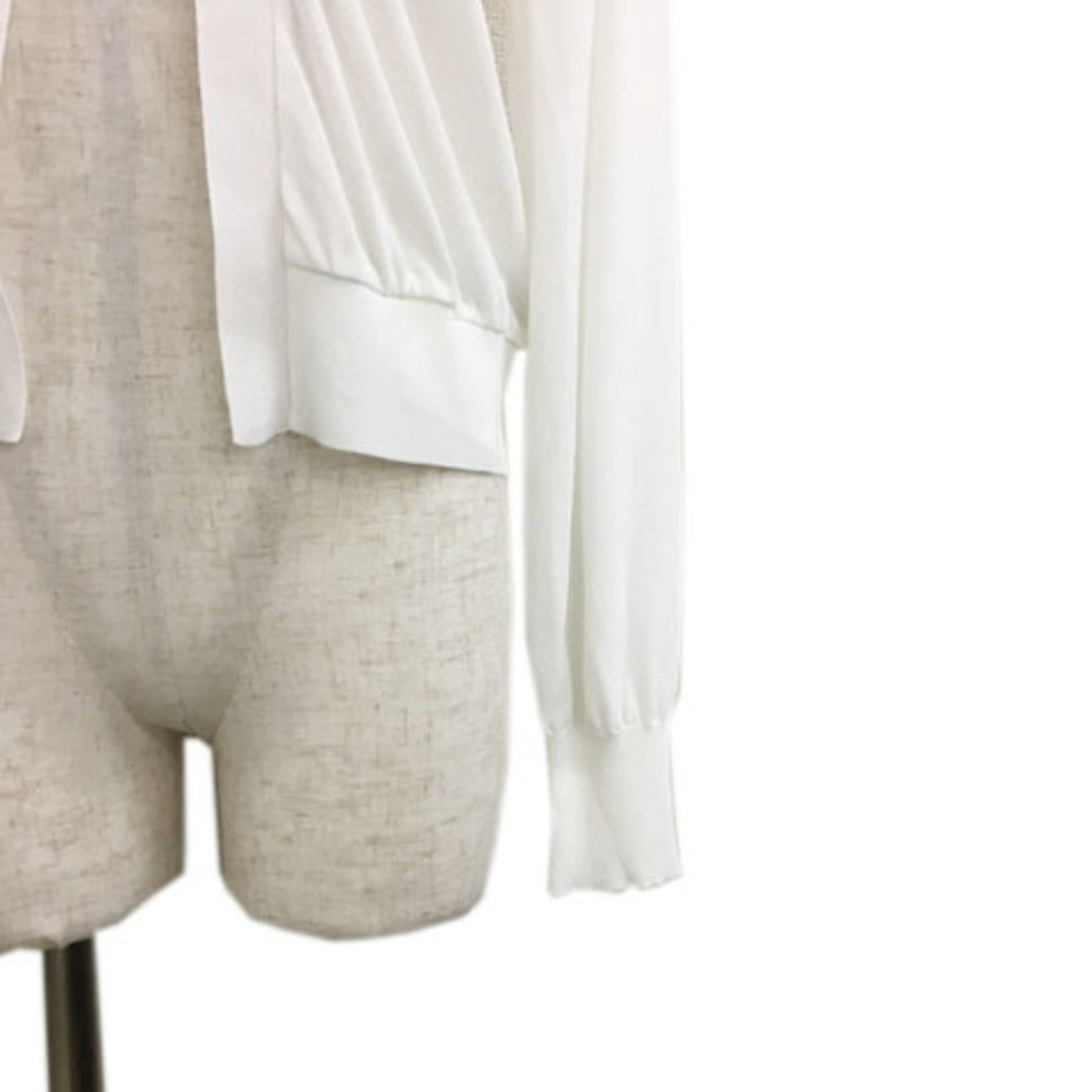 Demi-Luxe BEAMS(デミルクスビームス)のデミルクス ビームス カーディガン ニット 前開き ショート 透け感 長袖 白 レディースのトップス(カーディガン)の商品写真