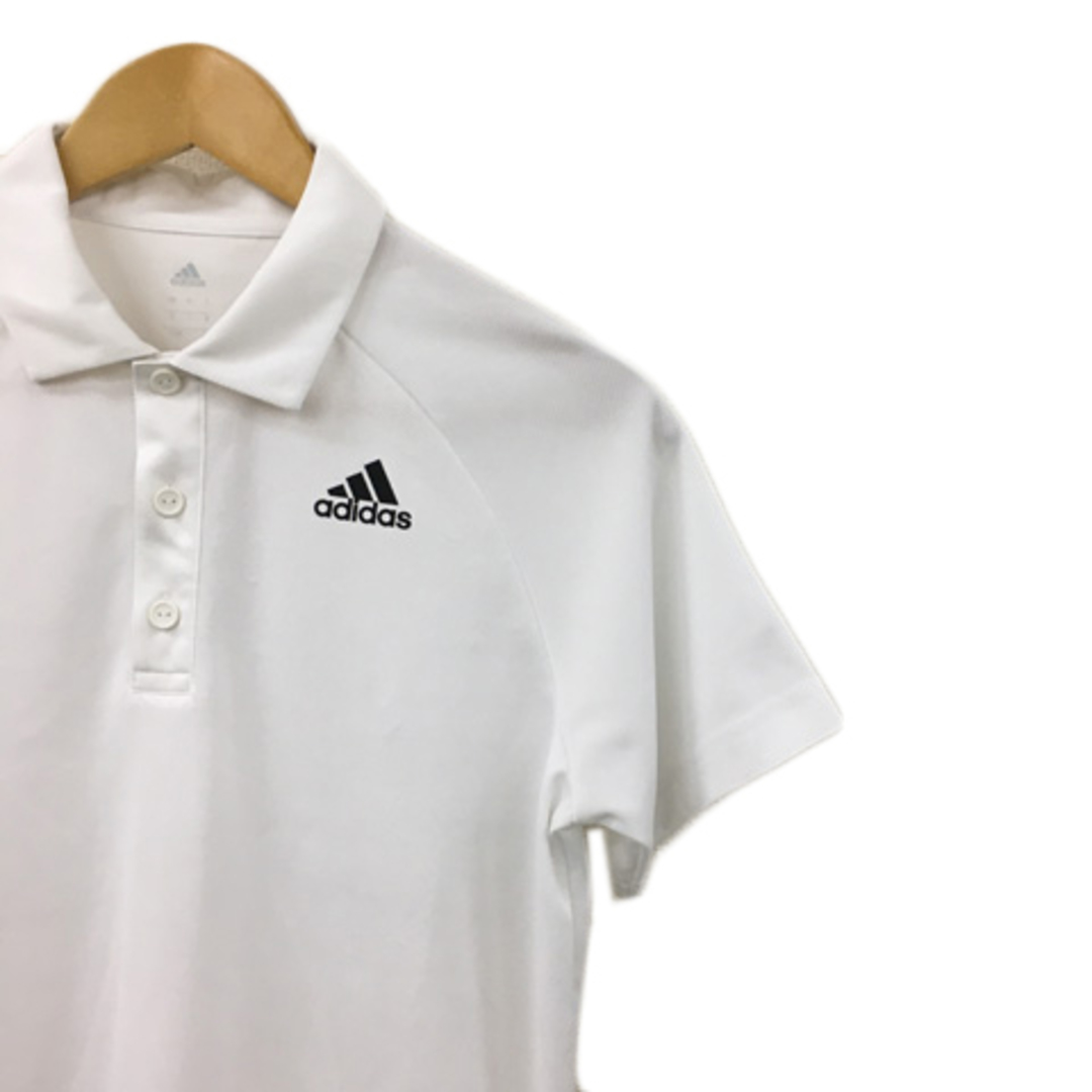 adidas(アディダス)のアディダス シャツ ポロシャツ ロゴ プリント スポーツウェア 半袖 S 白 メンズのトップス(ポロシャツ)の商品写真