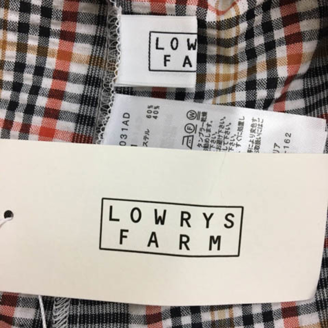 LOWRYS FARM(ローリーズファーム)のローリーズファーム カットソー ブラウス ラウンドネック 長袖 M グレー 赤 レディースのトップス(カットソー(長袖/七分))の商品写真