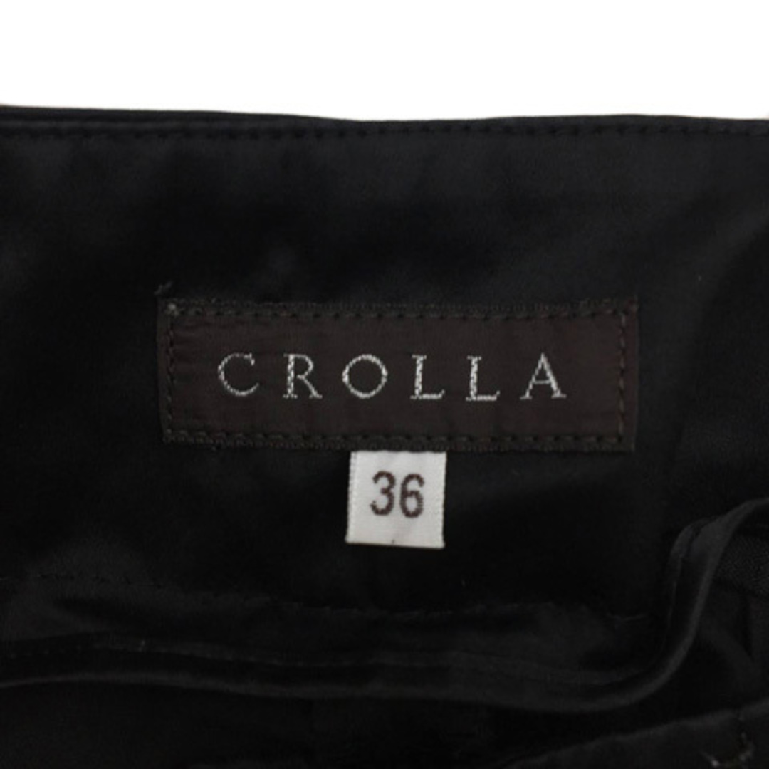 CROLLA(クローラ)のクローラ パンツシ ョート フレア タック 無地 ジップフライ 36 黒 レディースのパンツ(ショートパンツ)の商品写真