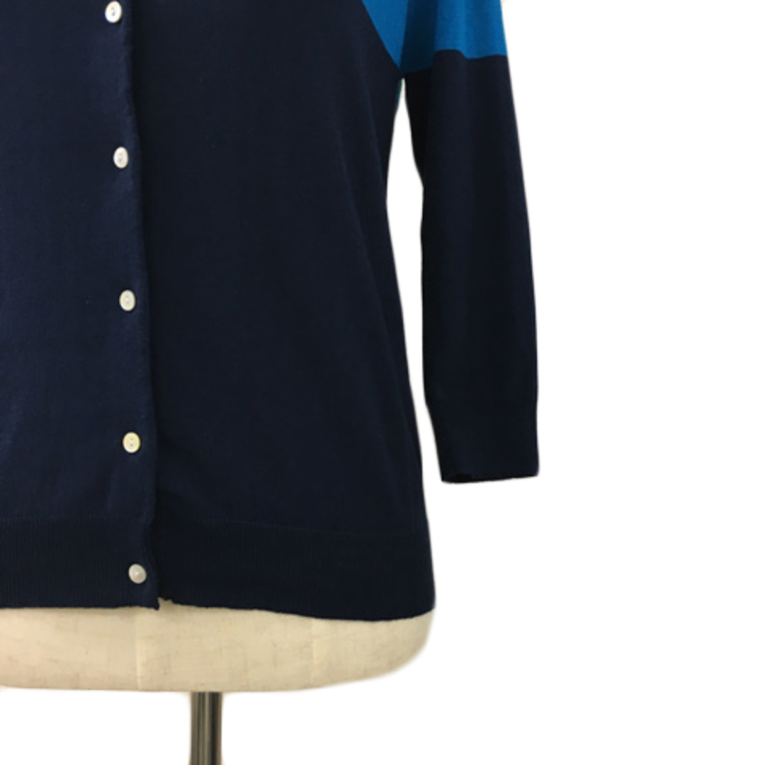 エメルミュー カーディガン ニット ラウンドネック 七分袖 F 紺 青 レディースのトップス(カーディガン)の商品写真