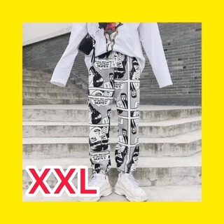 XXL　メンズ　パンツ　着やすい　モノクロ　モノトーン　白黒(ワークパンツ/カーゴパンツ)