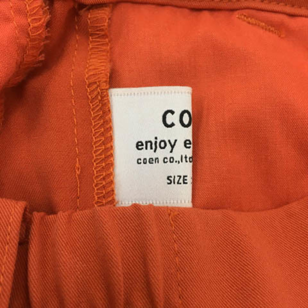 coen(コーエン)のコーエン パンツ フレア ウエストゴム スリット SMALL 赤 オレンジ レディースのパンツ(その他)の商品写真