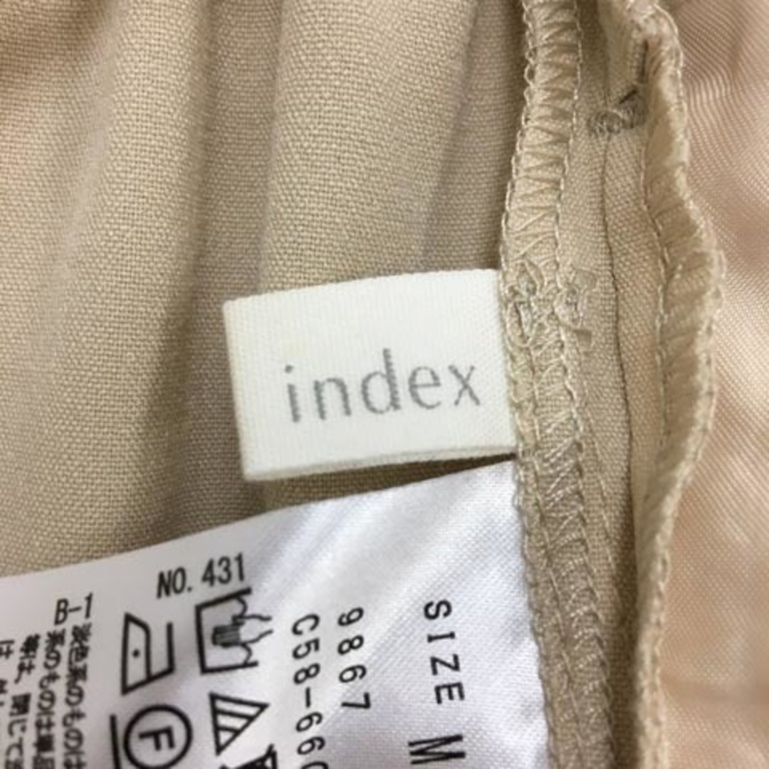 INDEX(インデックス)のインデックス パンツ ワイド ロング 無地 ウエストゴム ベルト M ベージュ レディースのパンツ(その他)の商品写真