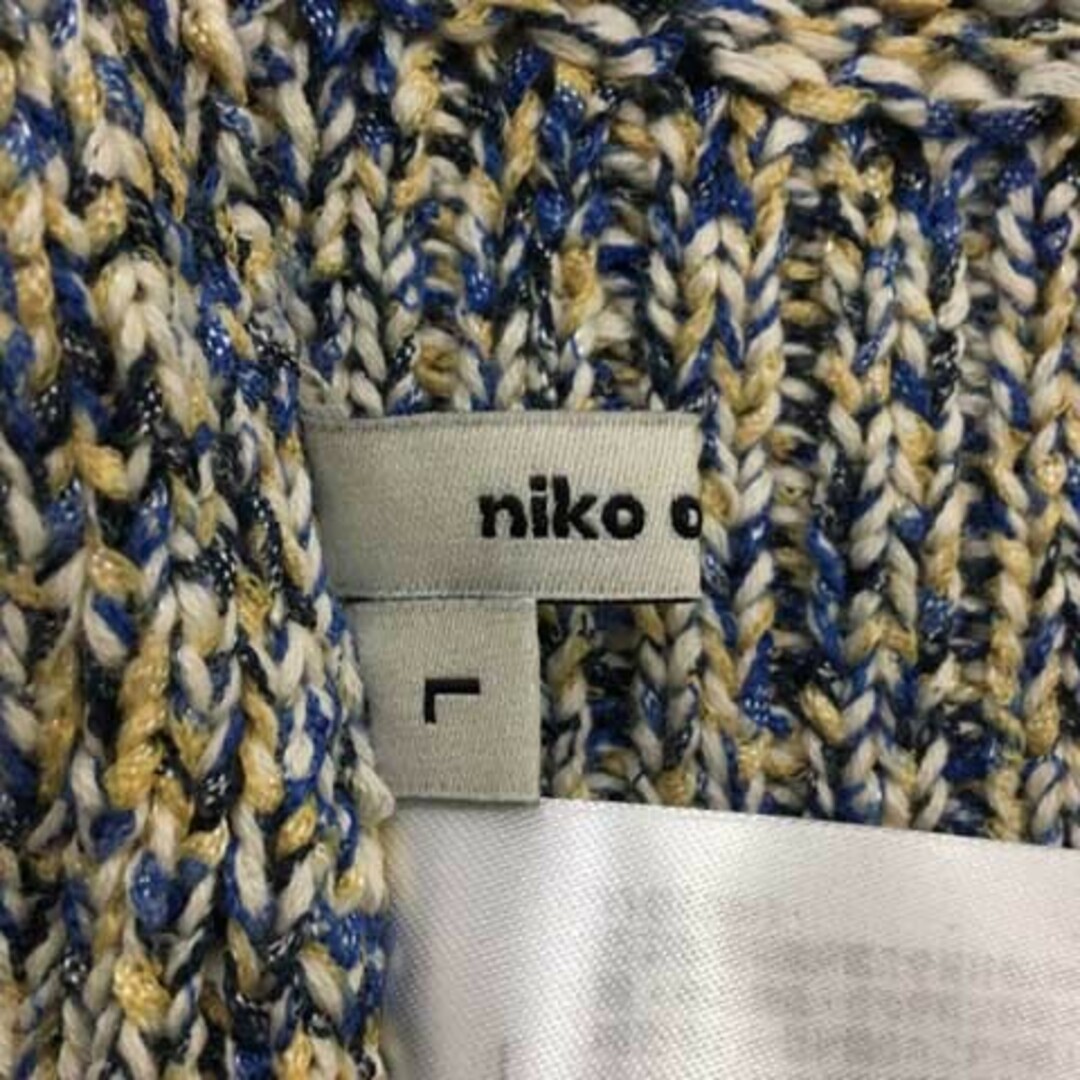 niko and...(ニコアンド)のニコアンド セーター ビスチェ ニット Vネック ノースリーブ L 青 黄 レディースのトップス(ニット/セーター)の商品写真
