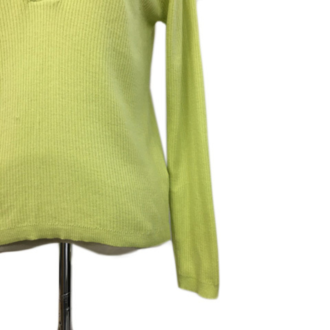 ルノンキュール カットソー ニット プルオーバー リブ 長袖 M 緑 黄緑 レディースのトップス(カットソー(長袖/七分))の商品写真