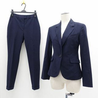 SUIT SELECT / スーツセレクト ◆セットアップ/シングル/1B/パンツ/ストライプ/ネイビー/サイズ7(S) SMGJ2151 【レディース/ガールズ/LADY/女性/婦人】 【古着】 レディースファッション【中古】 [0220484519](スーツ)